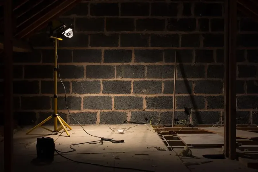Attic water damage assessment and mold inspection in a Fairfax County home