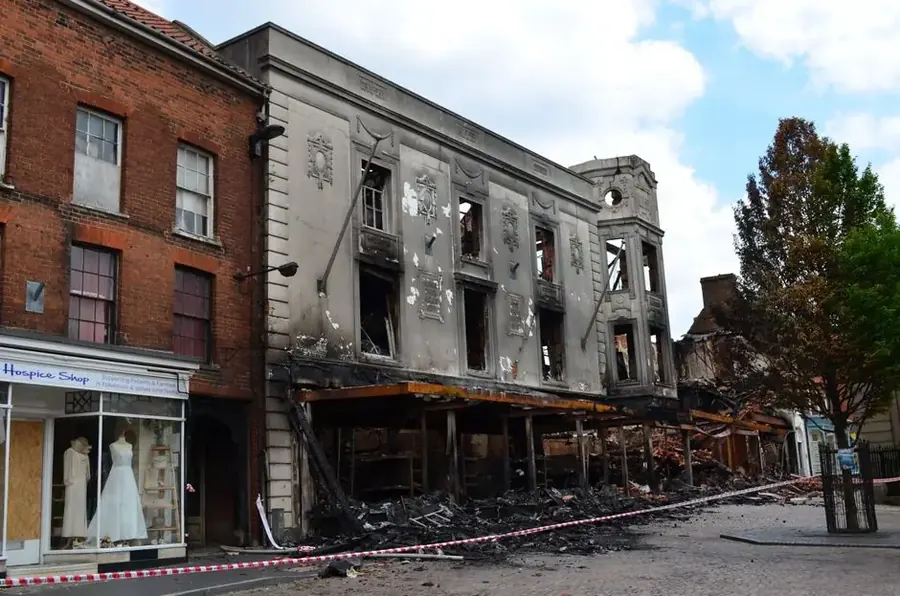 Fire-damaged building in Fairfax VA requiring emergency fire damage restoration