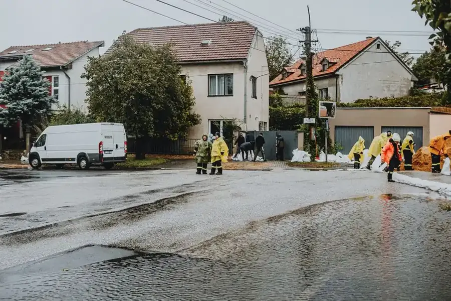 Emergency restoration team addressing residential flooding in Fairfax County VA